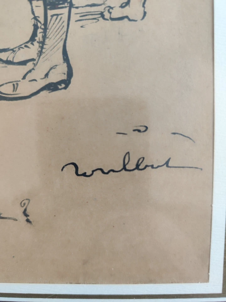 Dessin original de Francisque POULBOT encadré - Montmartre - Photo 3/4