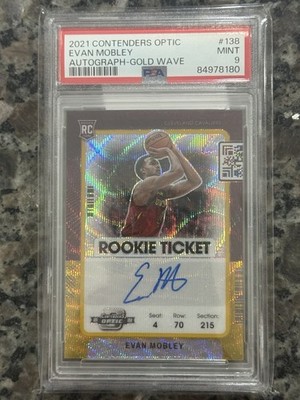 2021 Contenders Optic Evan Mobley Gold Wave Auto RC /10 PSA 9 Mint Super Rare 🔥