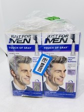 6 Pack Just For Men Touch of Gray Hair Color, Light Brown T-25 Gray Applicator