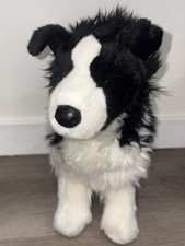 Bass Pro Shops Border Collie Black and White Plush Fluffy Dog 12"