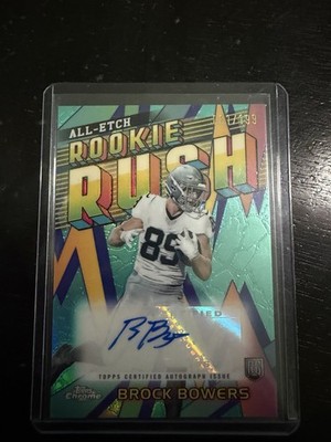 2024 Chrome - All-Etch Rookie Rush Autographs Brock Bowers Aqua Refractor /199