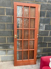 Georgian Style Brown Wooden 15 Glass Panel Internal Door - 3 available