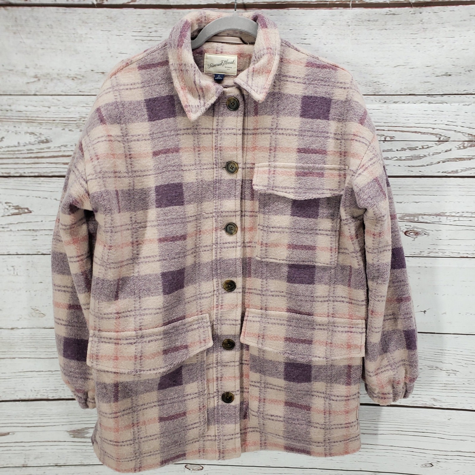 Universal Thread Women's Purple Plaid Oversized B… - image 2