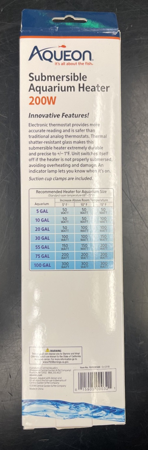 AQUEON 200W Submersible Aquarium Heater Up to 75 Gallons