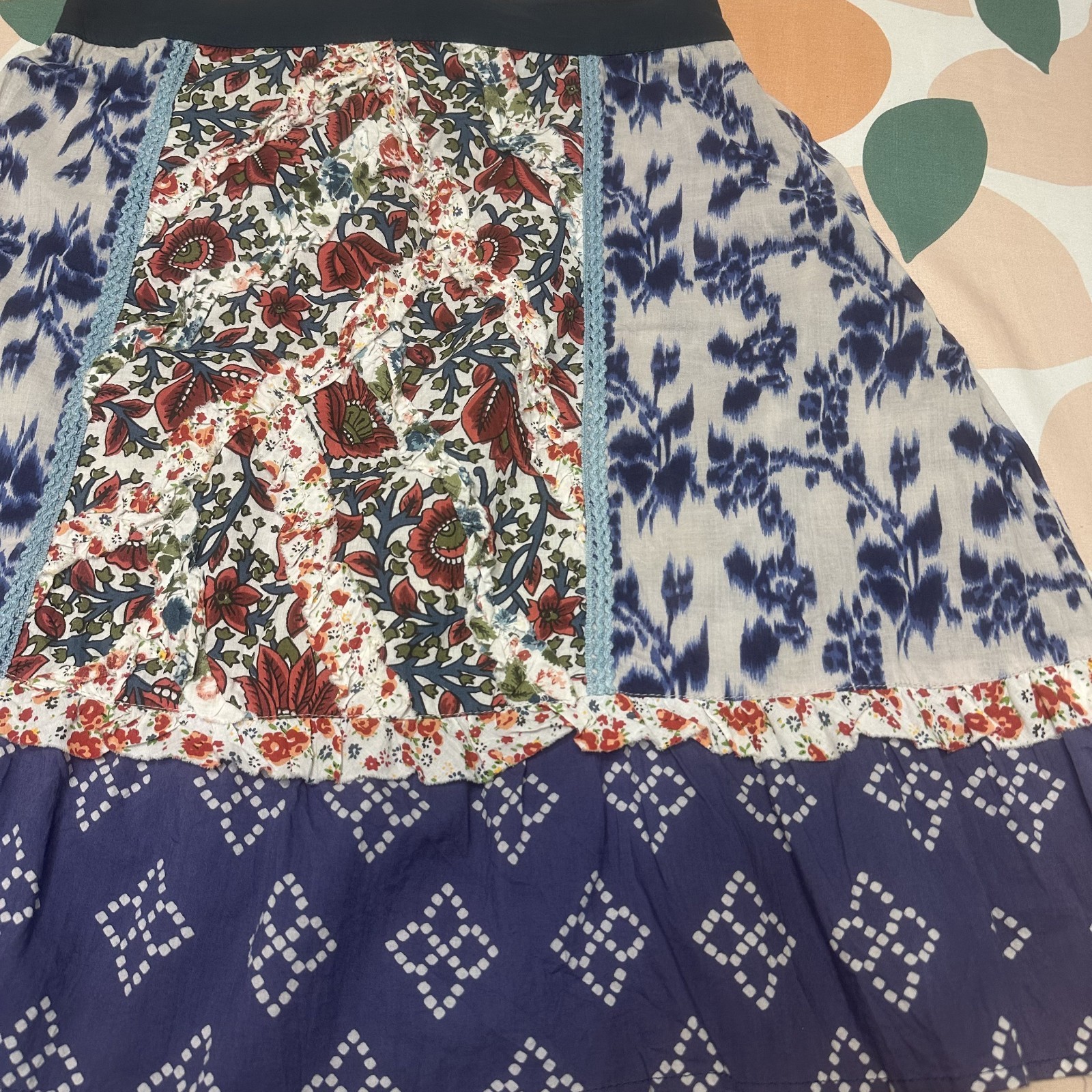 Double D Ranch Floral Panel Patchwork Skirt Women… - image 4