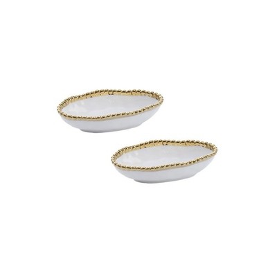 PAMPA BAY Golden Salerno Long Condiment Bowl Set of 2