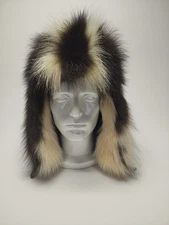Men's Skunk Fur Trapper Hat.   Size L