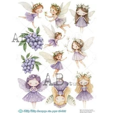 Purple Fairies | A4 Rice Paper | Paper for Decoupage | AB Studios