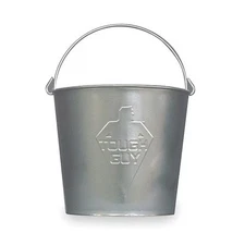 3 Gal Round Bucket, 10 1/4 In H, 11 1/4 In Dia, Silver, Galvanized Steel, 2Mpe7