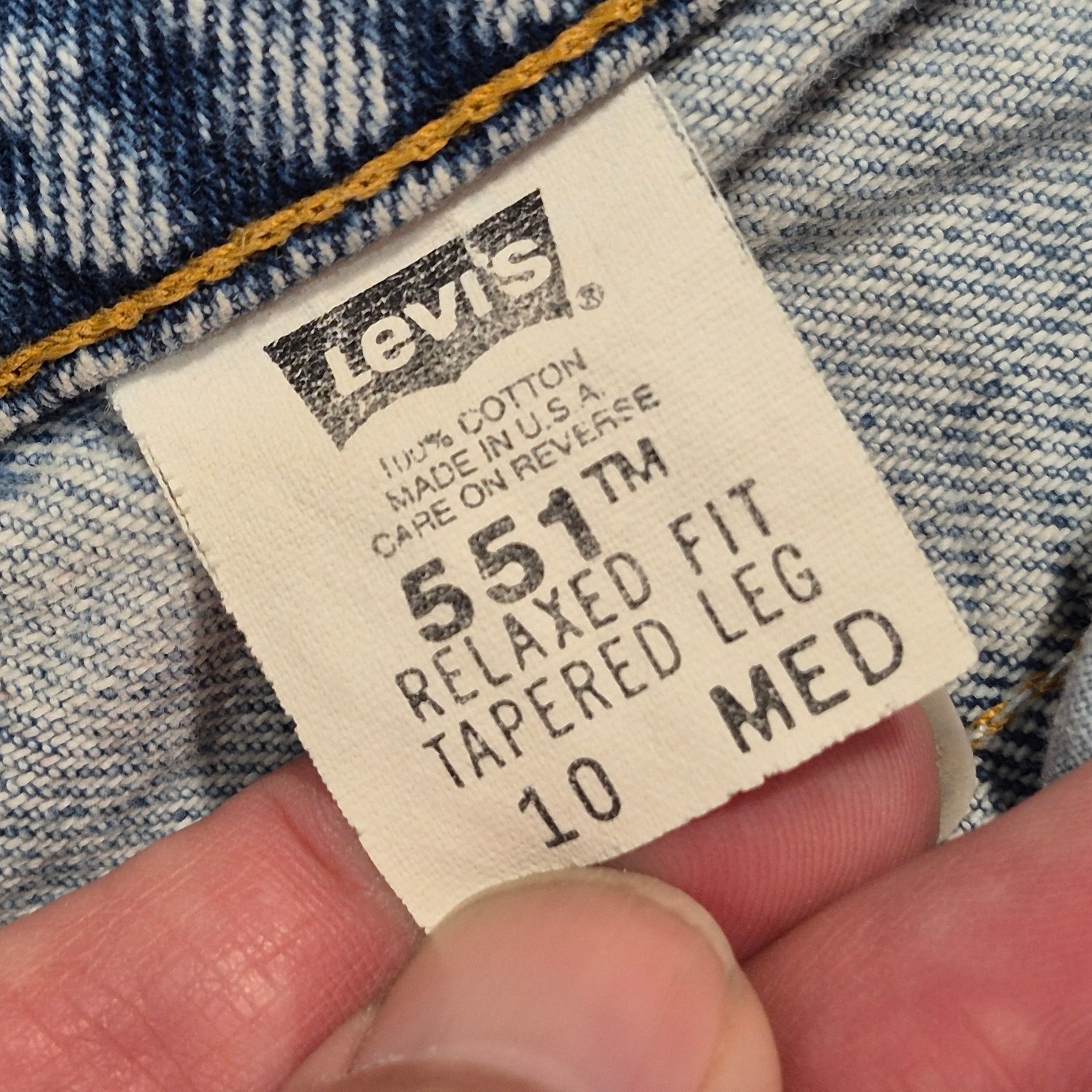 VTG LEVIS 551 JEANS RELAXED FIR TAPERED LEG HIGH RISE SIZE 10 MEDIUM 28x30 USA thumbnail 10