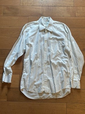 Christian Dior Chemises Men White Texture Button Down Shirt 34/35 Pocket 16 1/2