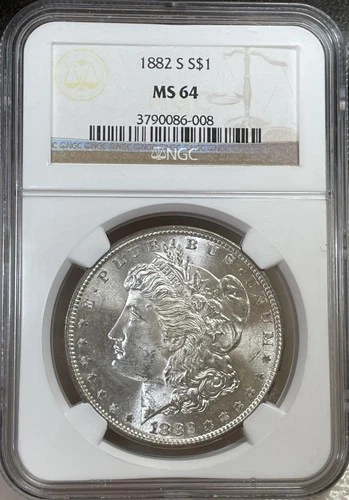 1882 S Morgan Dollar MS 64 NGC Silver $1 Uncirculated Coin