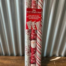 Kirkland Signature Double-Sided Holiday Gift Wrap – 3 Rolls, 270 sq ft – NEW