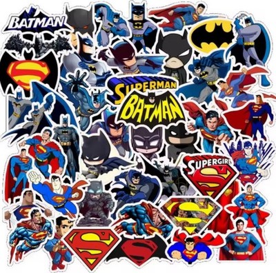 25 Piece Mix Lot 2  DC Batman & Superman Stickers Free Shipping