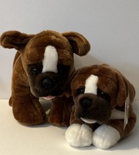 Lot Of 2 Boxer Puppy Dog Plush - BBW  Animal Alley