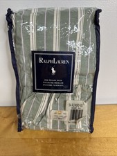 VTG Ralph Lauren Laurelton Ruffled Euro Sham NIP Striped Sage Purple Cream