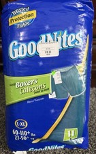GoodNites Boys Boxers For Nighttime L-XL 60-110lbs. Qty 11