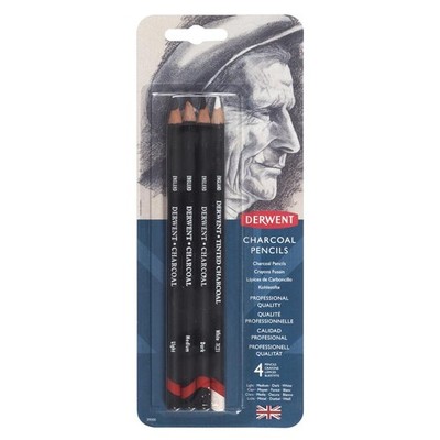 Charcoal Pencils, Pack, 4 Count (39000)