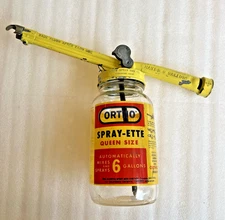 Vintage Ortho Spray-Ette Queen Size #6 Glass Jar Hayes Metal Sprayer