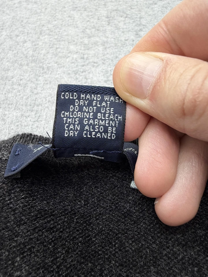 Свитер мужской Brooks Brothers средний серый чистый 100% кашемир V-образный вырез сделано в Великобритании - Изображение 3 из 4