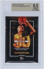 Victor Wembanyama Spurs 2024-25 Topps Now Youngest w/50-Pt Game #7 BGS 9.5 Card