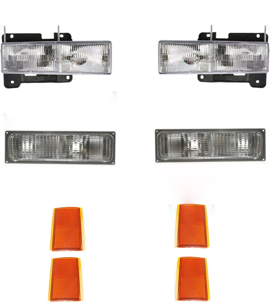 Headlights For Chevy Silverado Truck 1992 Signals Reflectors Tail Lights Boards Foto 4 de 4