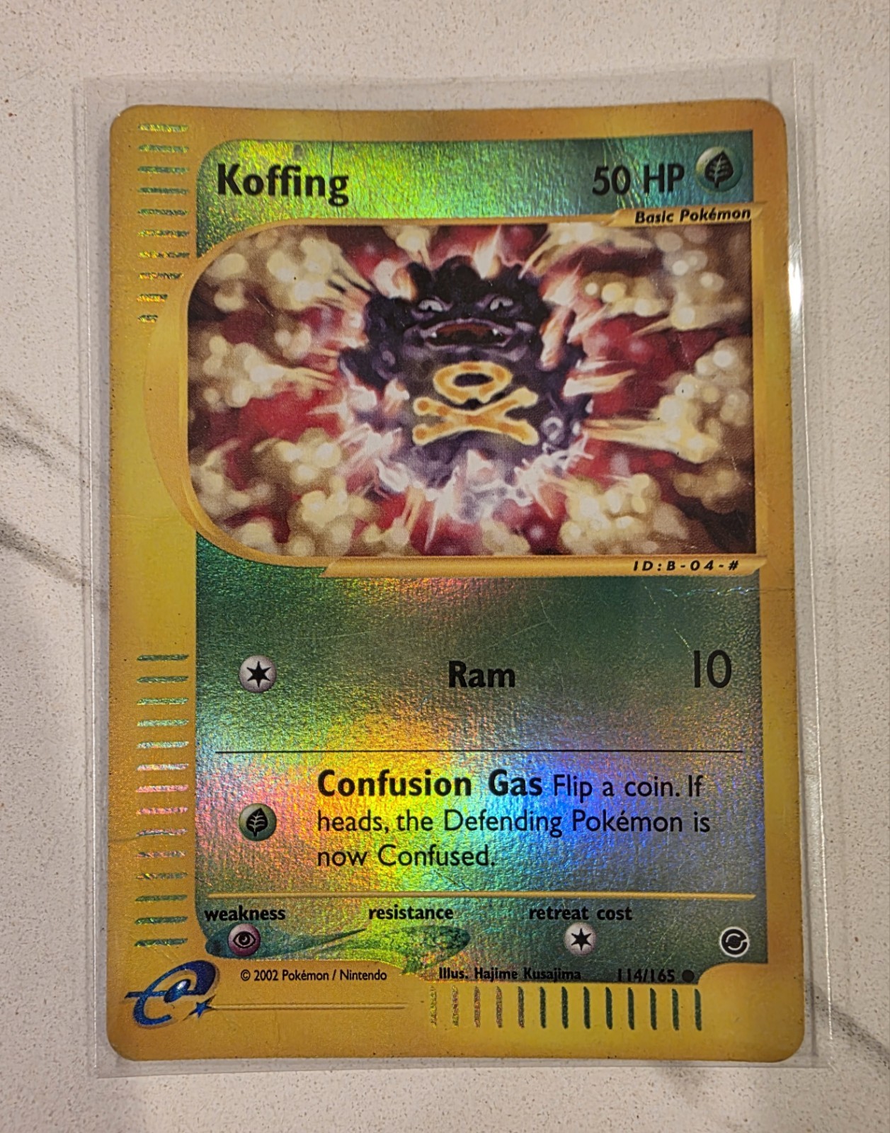 Koffing 114/165 - Expedition Base Set Reverse Holo - MP - Pokemon Card Crease