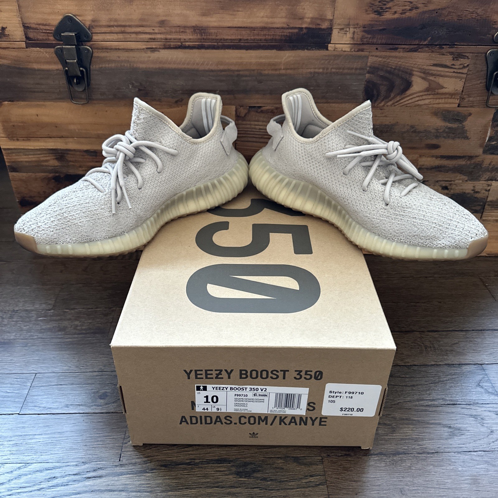 Adidas Yeezy Boost 350 V2 Sesame F99710 Sneakers Shoes Men’s Size 10 thumbnail 2