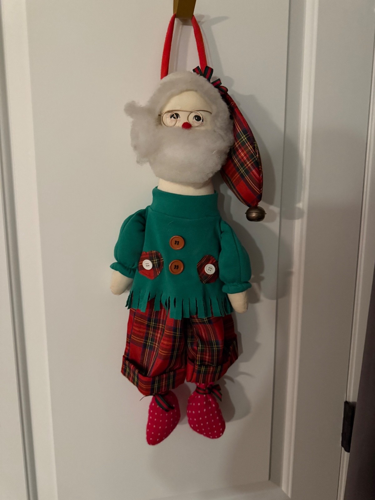 Vintage Primative Mr. Clause w/ Hanging Loop
