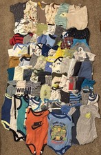 Large Lot Of 72 Pieces Baby Boy Clothing Size 6-9 Month Shirts Pants One Pieces