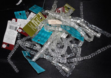Lot of Clear Crystal Glass Beads Diff. Sizes  Shapes 17 Strands 1.3lbs