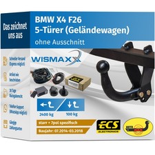 ANHÄNGERKUPPLUNG starr für BMW X4 F26 14-18 +7pol E-Satz ECS