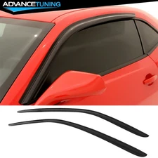 Fits 10-24 Chevy Camaro 2DR Acrylic Window Visors Rain Sun Guard Deflector 2PCS