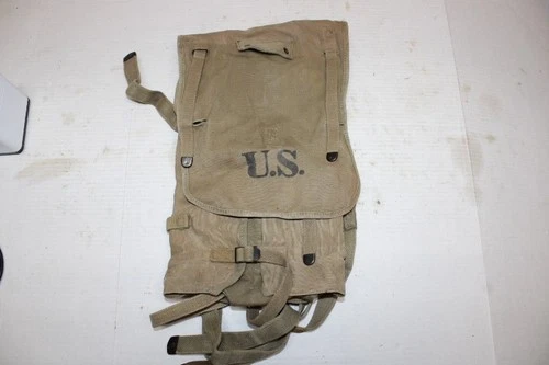 US Military Issue WW2 Era USMC Army Field Gear Equipment M1928 Pack Backpack W15