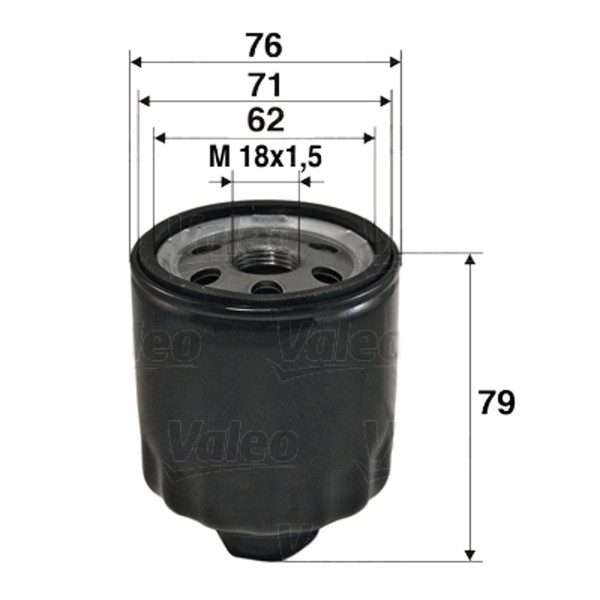ÖLfilter Valeo 586072 Anschraubfilter FüR Astra CC T98 T92 F70 Opel M18X1.5 F08-image
