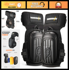 Heavy Duty Knee Pads for Work - Double Gel Cushion, Extra Thick Foam, Non-Slip S