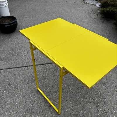 IKEA MUDDUS 1990's Brilliant Yellow Drop Leaf Table Kitchen