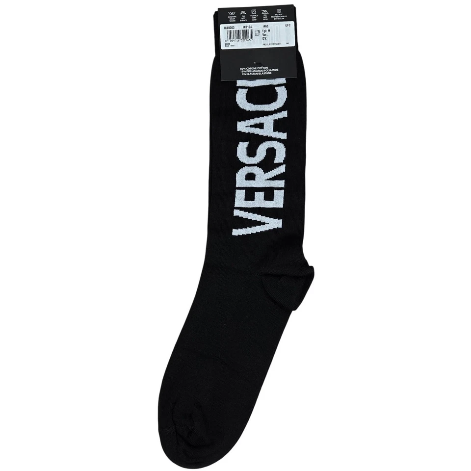 Calcetines Versace Logo Negro Blanco M Nuevos con Etiquetas Foto 4 de 4