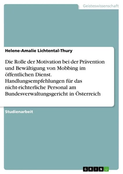 Helene-Amalie Lichtental-Thury | Die Rolle Der Motivation Bei Der PräVention...-image