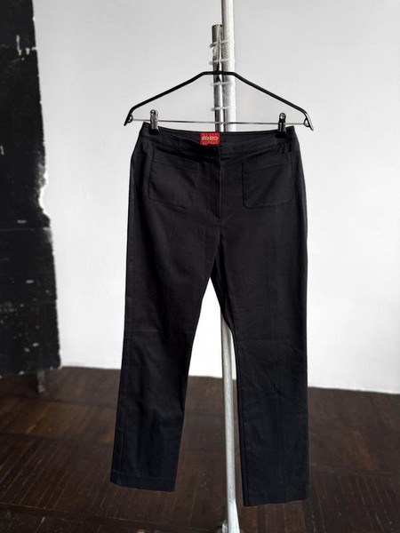 Women Kenzo Trousers Black Cotton 36