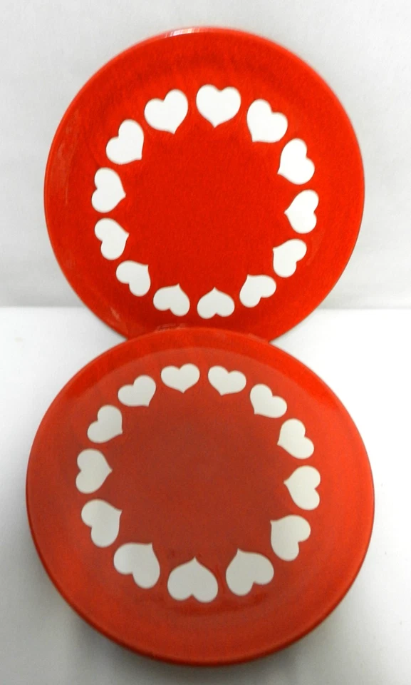 WAECHTERSBACH сердце салат закуска стороне закуски тарелка комплект 2 пары Германия 7,5» красный - Изображение 2 из 4