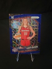 2025-26 Prizm WNBA Lucy Olsen Blue Velocity Image Variation #145 RC - Mystics