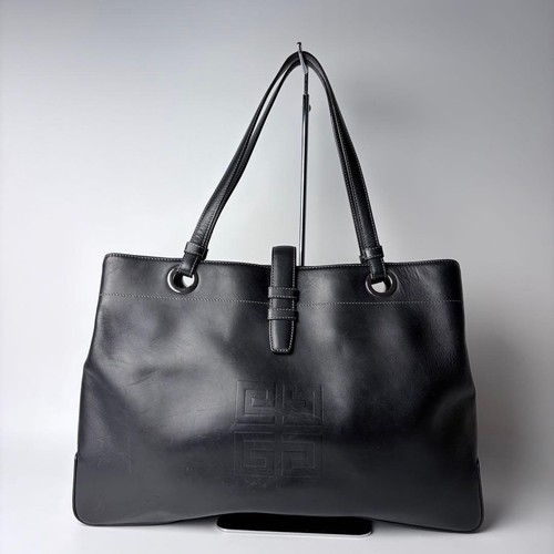 Givenchy 4G Logo Tote Hand Bag Leather Black A4 Women Used From Japan