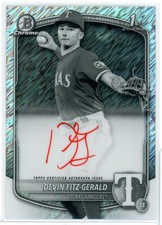 2025 Bowman Chrome DEVIN FITZ-GERALD 1st Black White Shimmer Red Ink Auto RC SSP