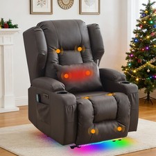 PU Leather Electric Home Theater Seating Power Recliner Sofa Chair Massage Heat