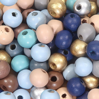 100 StüCk NatüRliche Runde Bunte Holzperlen Set 8Mm Runde Holzperle Basteln Mit