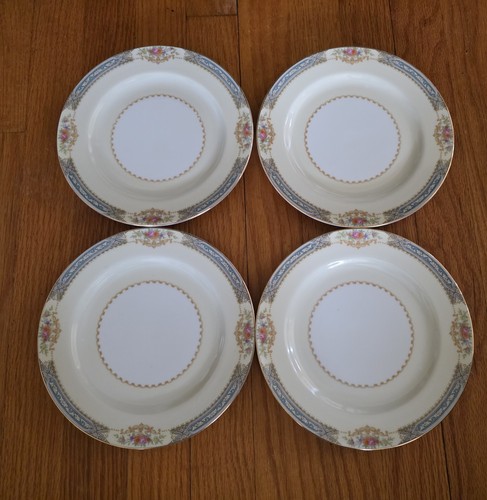 VINTAGE ROSE CHINA JAPAN (NORITAKE LAURITZ) ~ SET/4 SALAD PLATES - Picture 5 of 8