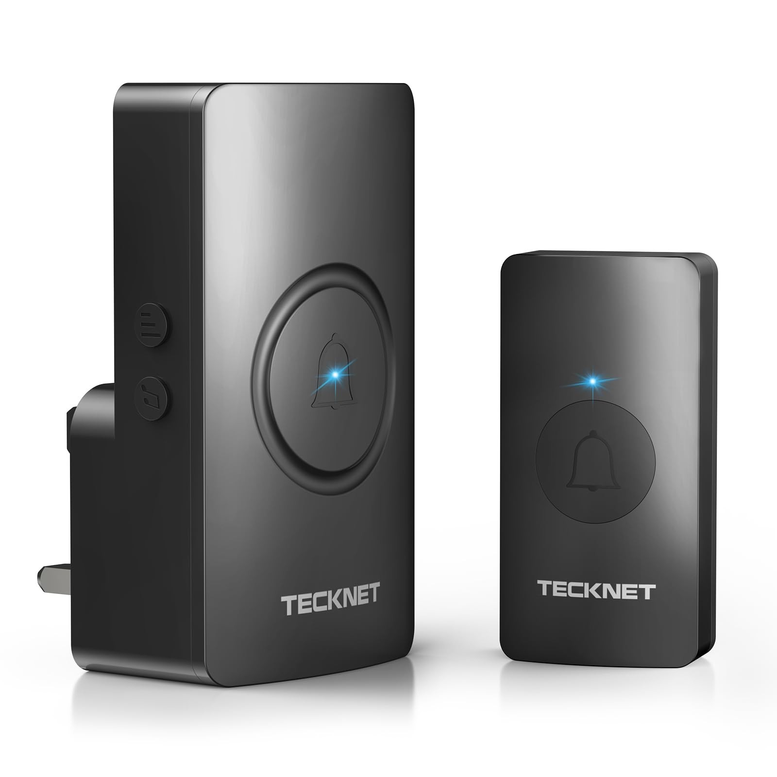 TECKNET Wireless Doorbell, Plug in Door Bells Cordless IP65 Waterproof Black