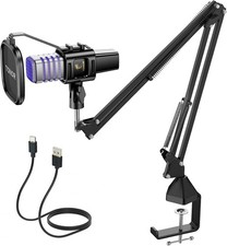 TONOR USB Gaming Microphone, RGB Streaming Microfono Set, PC Podcast Recording
