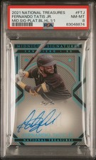 2021 National Treasures Fernando Tatis Jr. MID SIG-Plat .BL.HL. 1/1🔥PSA8🔥